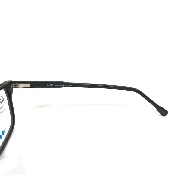 POP by Roussilhe Eyeglasses Frames 49 C.82 Dark Gray Red Square 53-20-145
